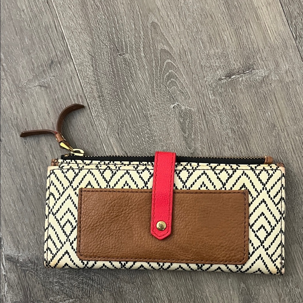 Fossil Brown and Red Women's Wallet